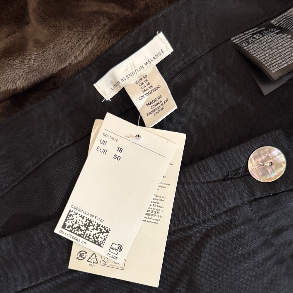 NWT H&M linen blend trousers - size 18